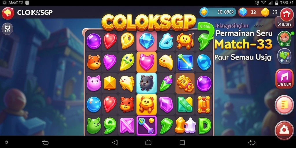 Gameplay seru COLOKSGP dengan tantangan Match-3.