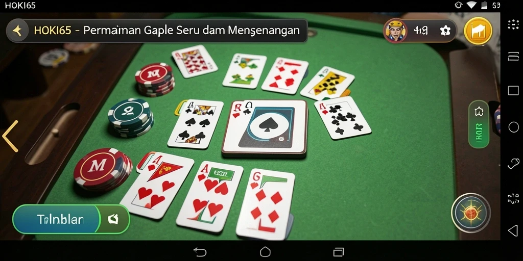 Tampilan screenshot HOKI65 yang menunjukkan serunya gameplay Gaple.