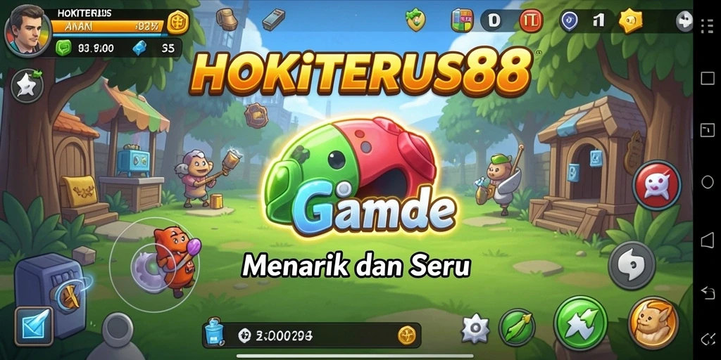 Tampilan gameplay HOKITERUS88 yang menarik dan penuh warna.