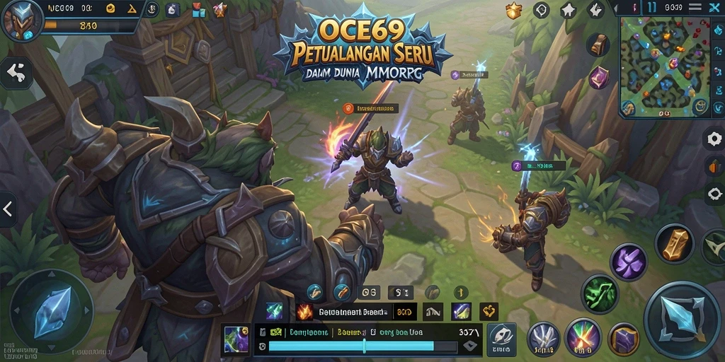 Screenshot OCE69 menampilkan aksi pertempuran intens di dunia MMORPG.