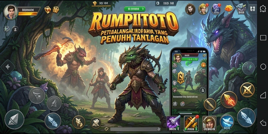 Gameplay RUMPITOTO: menelusuri dunia petualangan yang menantang.