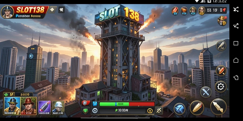 Screenshot menampilkan aksi menegangkan dalam permainan Tower Defense.