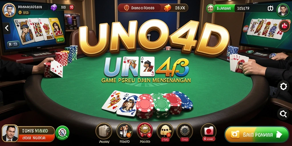 Screenshot dari permainan Poker yang penuh aksi di UNO4D.