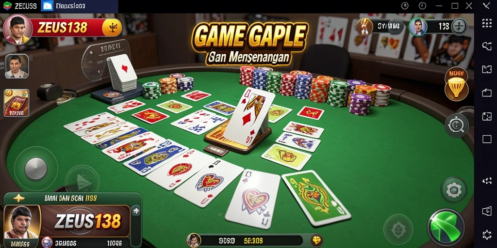 Gameplay ZEUS138 yang seru dalam permainan Gaple.